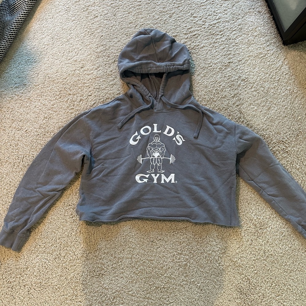 Gold's Gym Gray Cropped Hoodie